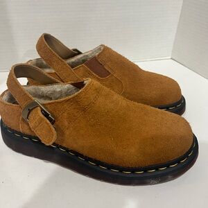 Dr Martens ISHAM FAUX SHEARLING LINED SUEDE SLINGBACK MULES Size W8